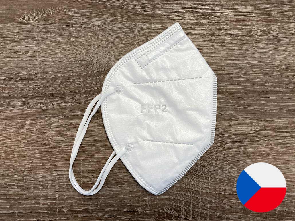 Respirátor FFP2 / KN95 - bílý, 10 ks, český výrobek, OchrannéProstředky.com